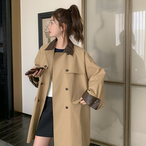 美拉德卡其色风衣外套女春秋2025新款高级感超好看中长款工装大衣图片