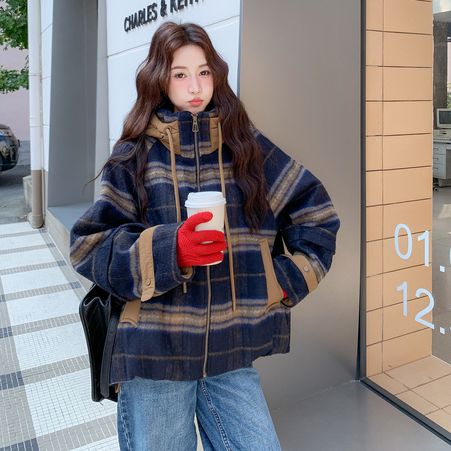 【现货】25年夹棉毛呢外套229-8468-P215控318,女装短外套,浙宝229
