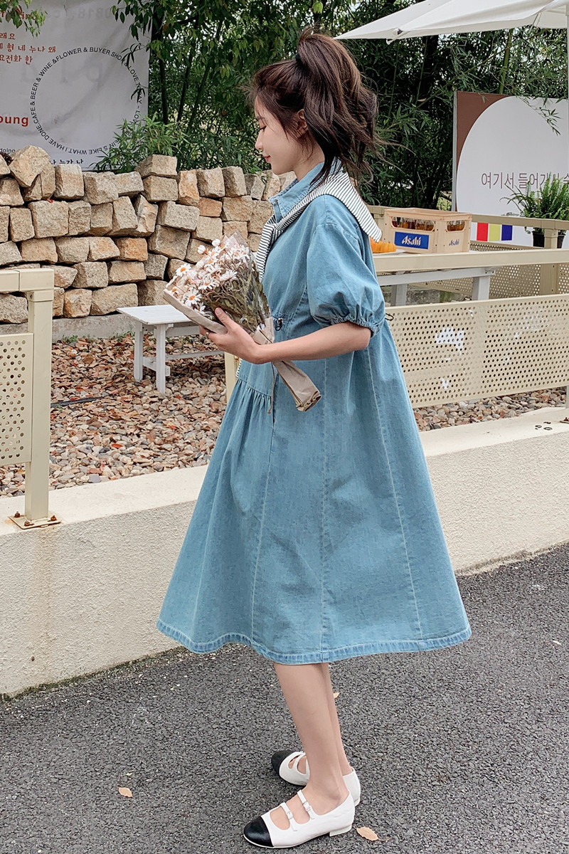 【大货已出】23年夏薄牛仔连衣裙送披肩229-8221-P135控188,女装连衣裙,浙宝229