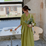 主推现货2022牛油果绿香芋紫两色连衣裙229-8173-P115控168，女装连衣裙，浙宝229