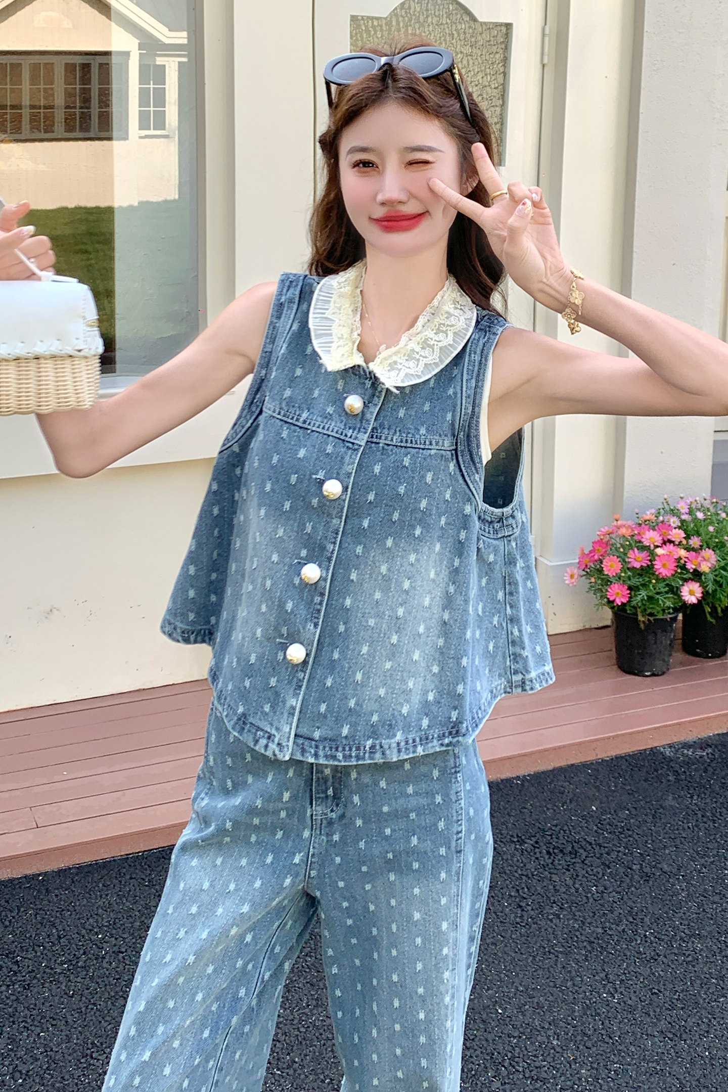 【大货已出】牛仔提花套装2B175-8508-P205控328,女装套装/套裙,浙宝229