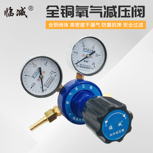 氧气瓶减压阀氧气减压器黄铜氧气压力表医院用调压表微调YQY