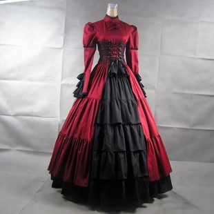 风度COS 哥特式洛丽塔立领宫廷洋装礼服长裙 舞台演出cos服可定做