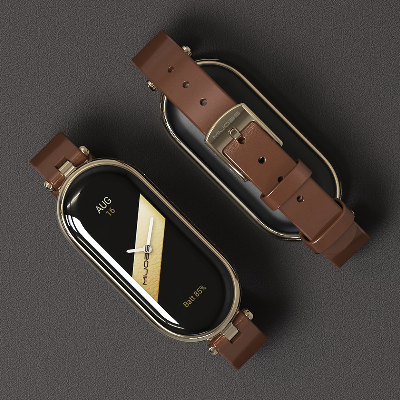 适用小米手环10/9表带真皮运动金属替换快拆小米手环8nfc版腕带