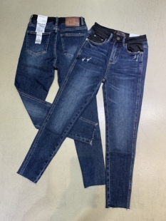 爆款 tang 洋气提臀显瘦弹力铅笔小脚裤 腰头拼黑色时尚 blue牛仔裤