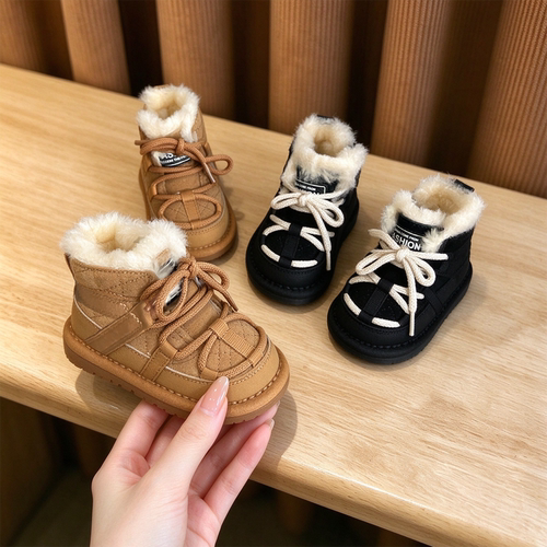 婴童靴子防滑学步鞋软底加绒短靴
