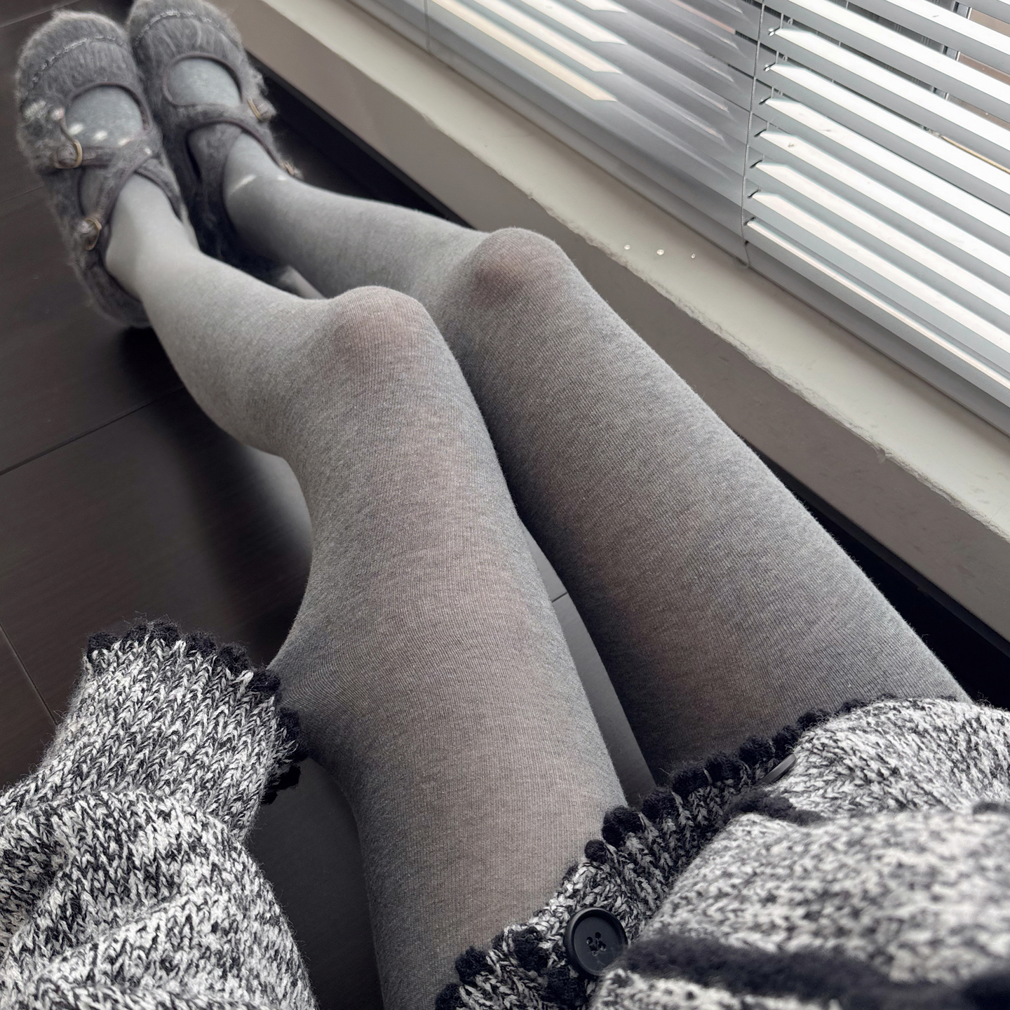 秋冬季烟灰色连裤袜咖啡色打底袜