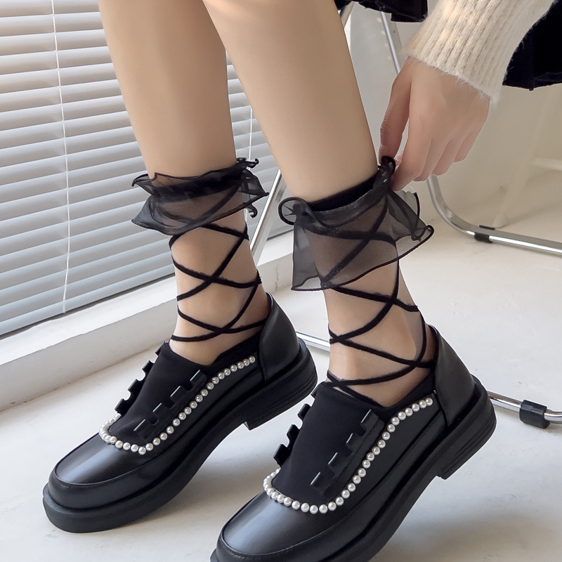 春夏洛丽塔jk蕾丝花边白色袜子女