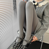 袜女加厚保暖深灰色打底裤 秋冬季 加绒烟灰色连裤 袜哑光显瘦黑丝袜