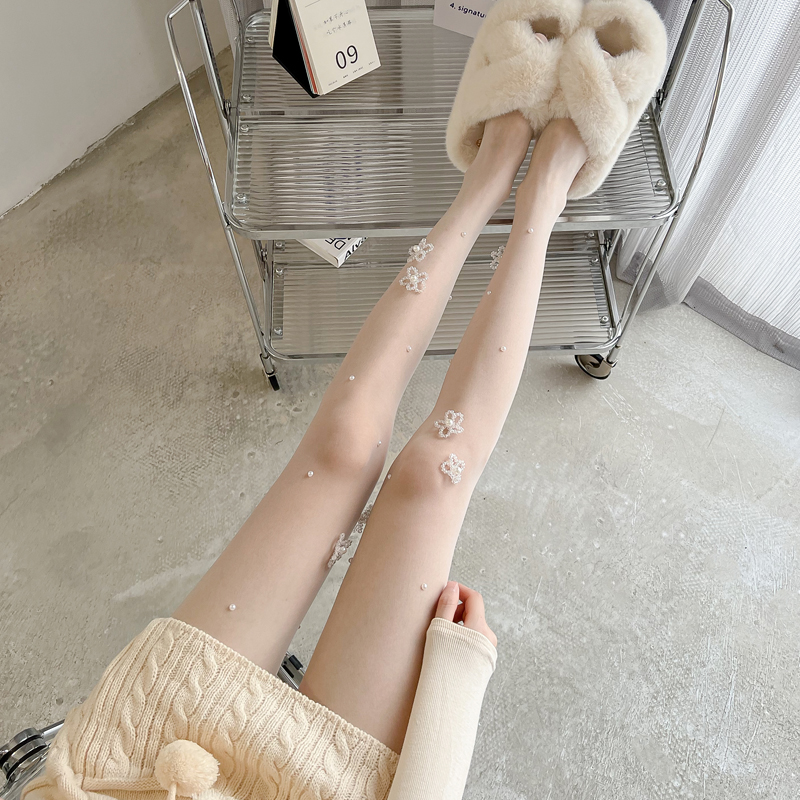 jk白色连裤袜lolita甜美打底袜女