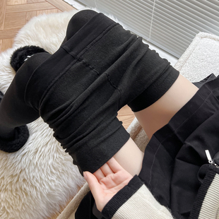 袜 袜保暖显瘦光腿肤色丝袜日系白色连裤 秋冬季 加绒加厚黑色打底裤