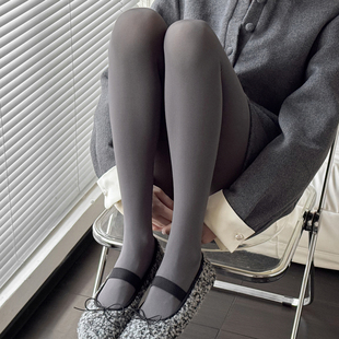 烟灰色打底袜裤女秋冬天鹅绒咖啡色连裤袜jk米白丝袜漫画腿千金袜