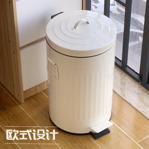 家用圆形厨房客厅脚踩踏式垃圾桶