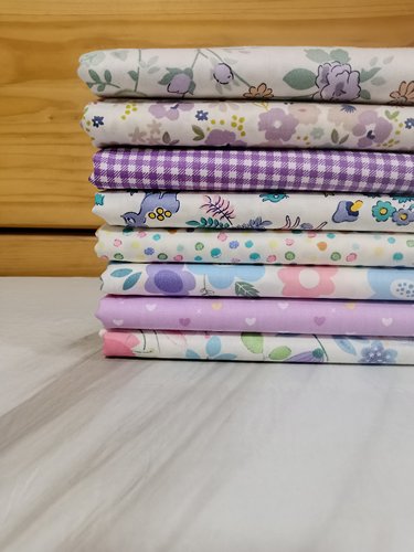 100%纯棉斜纹窄幅1.6米幅宽田园风格紫色系列碎花DIY布料床品布料