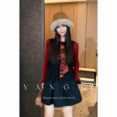 YANGGZ中式玫瑰刺绣开衫马甲女