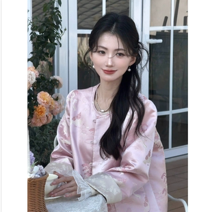 提花短外套女2025春圆领长袖 YANG 新中式 GZ现货 上衣 如沐春风