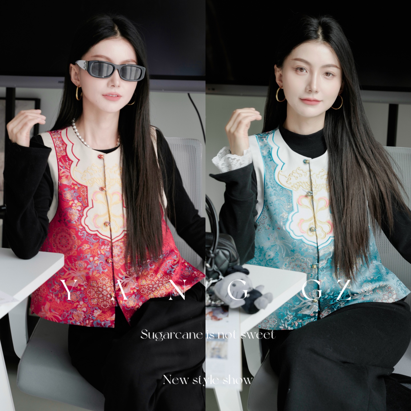 新款凤凰宝相花纹开衫马甲上衣女