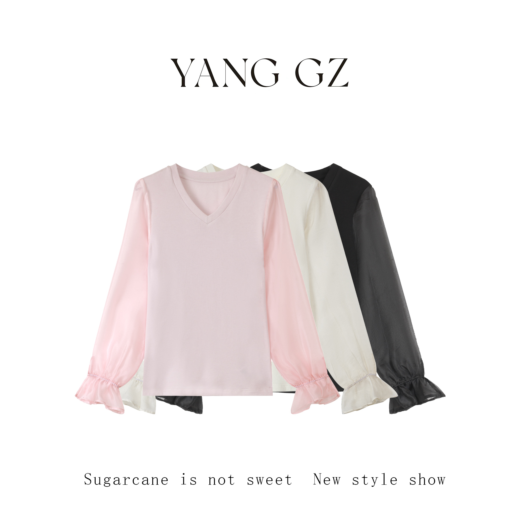 YANG GZ【华信年华】天丝羊毛混纺V领打底衫女 GZ5153TS602465