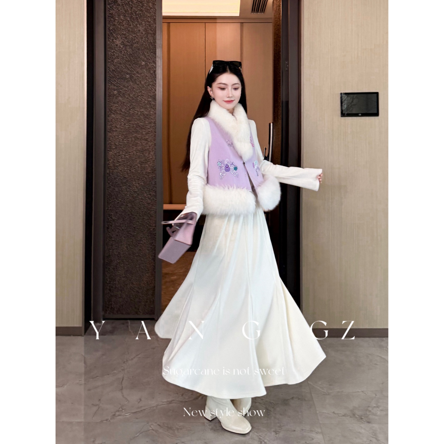 YANGGZ秋冬荷叶下摆伞裙半裙女