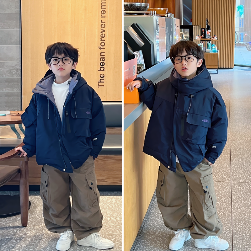 凯文家中长款厚款男童羽绒服