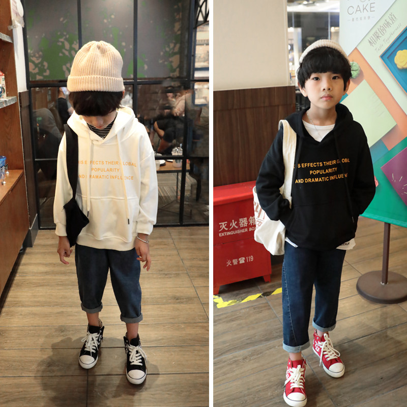 凯文家童装2018年秋新款 男童个性印花图案连帽系绳休闲时尚卫衣在类目 童装/婴儿装/亲子装, 卫衣/绒衫中 - 来自Buy2taobao.com提供专业的淘宝代购服务