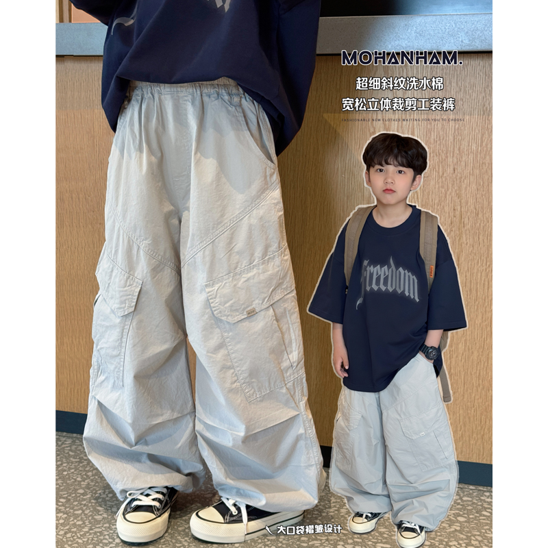 凯文家韩版口袋工装裤儿童休闲裤