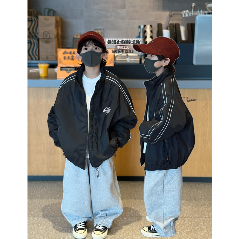 凯文家男童中大童加厚夹棉外套