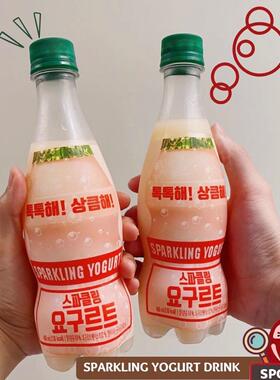 4瓶  批发韩国气泡酸奶味汽水呱呱嘟乳酸菌汽水碳酸饮料夏季400ml