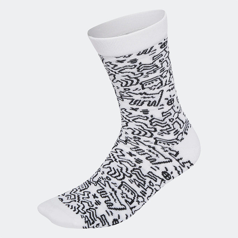 Adidas阿迪达斯正品KEITH HARING男女时尚休闲运动袜一双装HC7209