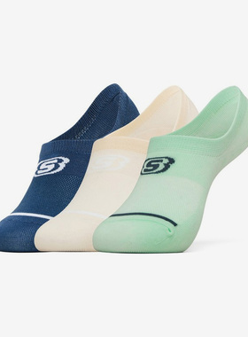 Skechers/斯凯奇正品新款男女透气运动袜短筒三双装L222U019