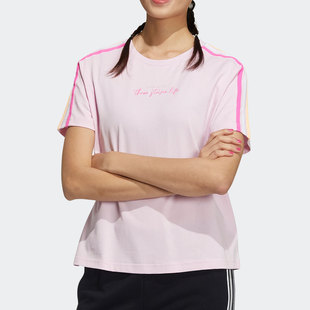 春季 Adidas 女子 NEO短袖 运动休闲圆领T恤GP5530 阿迪达斯正品