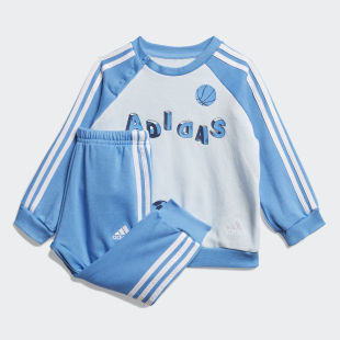 新款 Adidas 春季 FM6369 阿迪达斯正品 男婴童休闲保暖运动套装