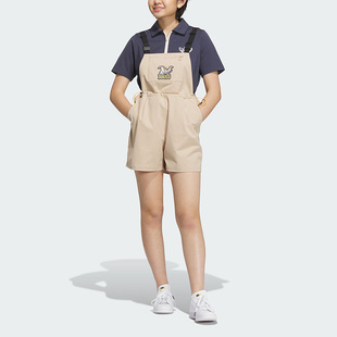 三叶草女子卡通印花休闲背带短裤 IN1056 阿迪达斯正品 Adidas
