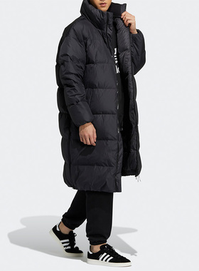Adidas/阿迪达斯正品三叶草休闲男子长款运动保暖羽绒服 H58055