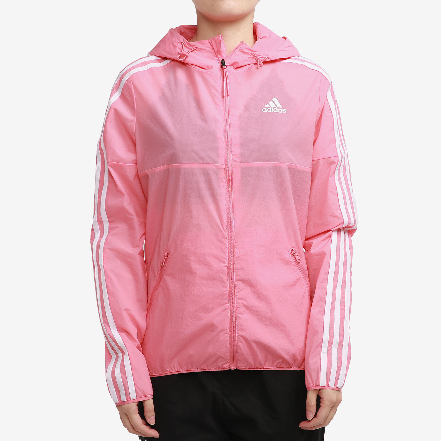 Adidas/阿迪达斯正品 新款女子夏季连帽薄款夹克外套 GS0363
