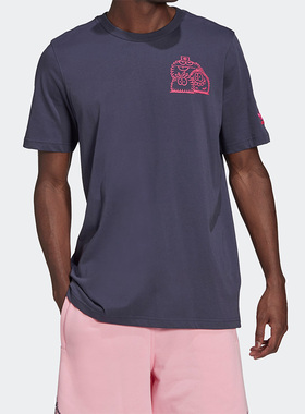 Adidas/阿迪达斯正品三叶草夏季男女新款时尚宽松短袖T恤 HC7123