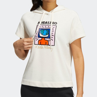 Neo女子连帽运动短袖 Adidas 新款 春季 T恤HD7255 阿迪达斯正品