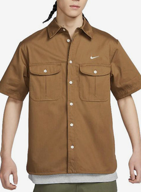 Nike/耐克正品休闲透气叠穿工装男子运动衬衫短袖DV9076-270