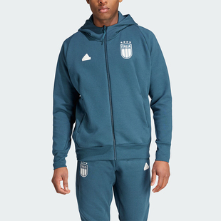 Adidas/阿迪达斯正品意大利队男士足球运动连帽外套IU2118