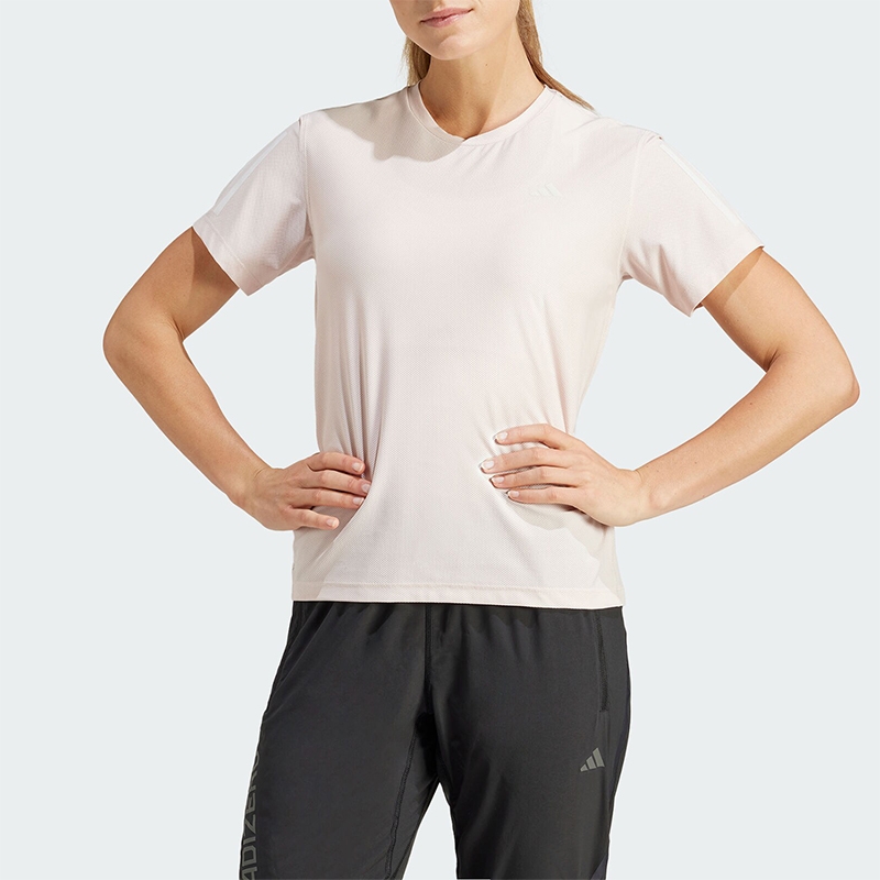 阿迪达斯女士跑步运动短袖
