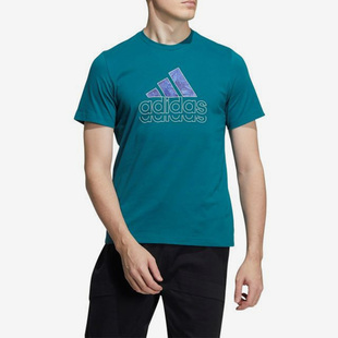 男子运动圆领透气短袖 Adidas 新款 夏季 T恤HE9920 阿迪达斯正品