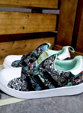 Adidas/阿迪达斯正品 新款三叶草系列 儿童休闲运动板鞋B75607