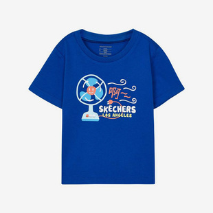 新款 Skechers 夏季 男女兒童運動短袖 斯凱奇正品 T恤L222B011