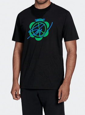 Adidas/阿迪达斯正品三叶草SW联名男子双面穿圆领短袖T恤 HI3300