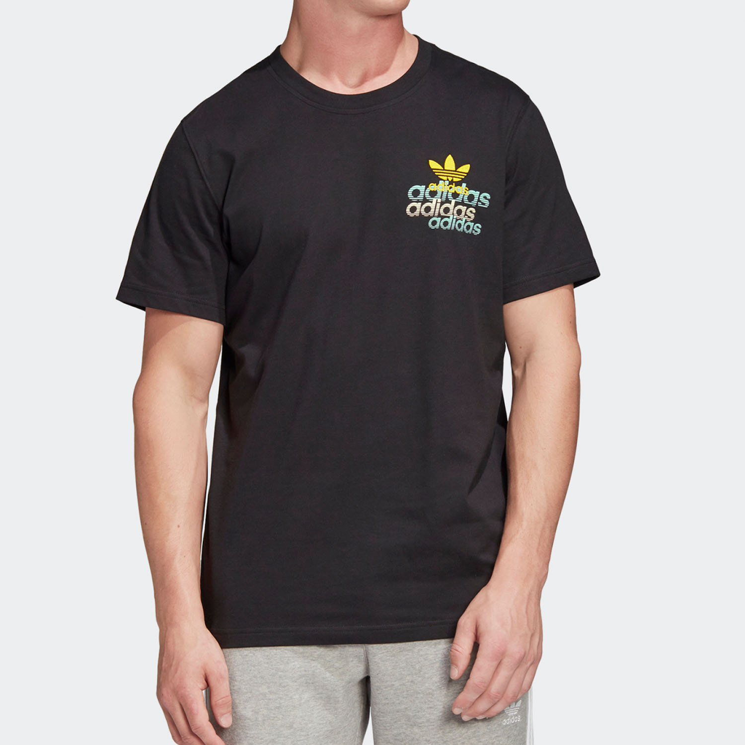 阿迪达斯男子休闲运动短袖t恤