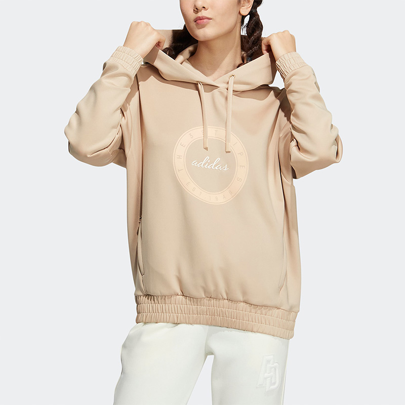 阿迪达斯正品女休闲宽松连帽卫衣