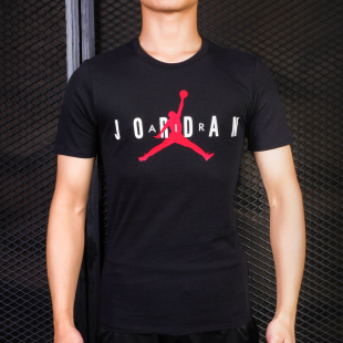 耐克正品 黑白蓝短袖 AIR AJ字母飞人大LOGO T恤AA1908 JORDAN Nike
