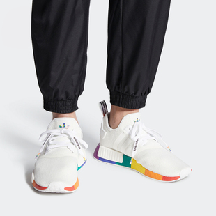 休闲运动鞋 Adidas 阿迪达斯正品 三叶草NMD_R1PRIDE男女经典 FY9024