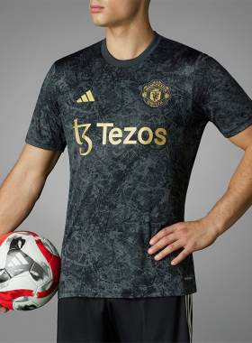 Adidas/阿迪达斯正品曼联男士足球热身运动短袖球衣IQ1566