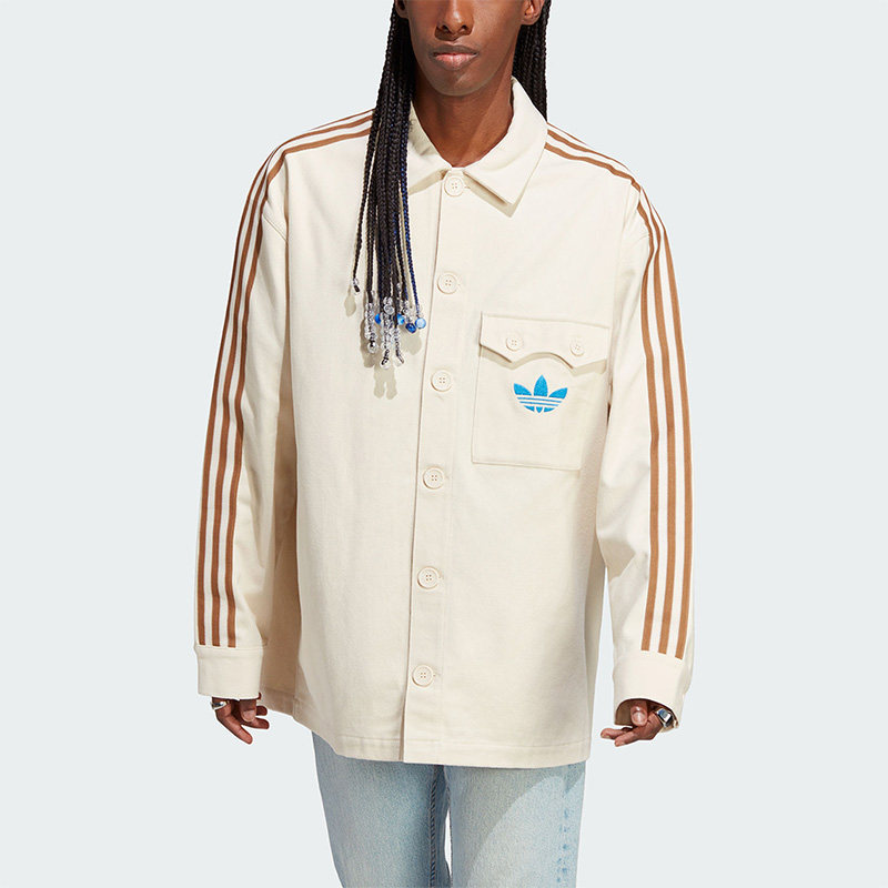 阿迪达斯男子休闲透气长袖衬衫